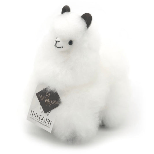 Alpaca Stuffed Animal - Small (23 cm) | INKARI Natural - Ivory White-INKARI-RAUHA Crafts
