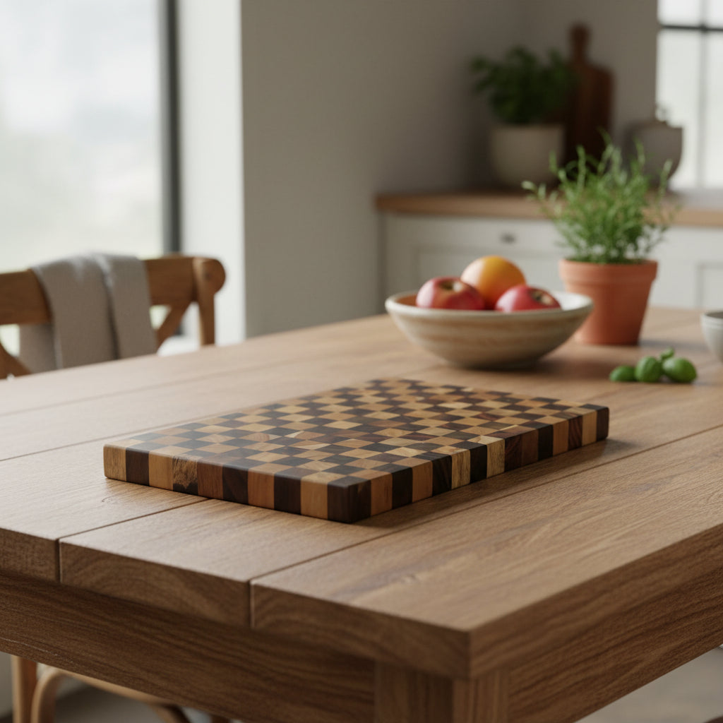 Checkered End Grain Cutting Board - 30 x 20 cm-RAUHA Crafts-RAUHA Crafts