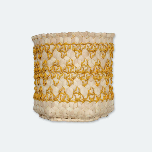 Palm Leaf Storage Basket | Sobe Carve Turmeric-Du Anyam-RAUHA Crafts