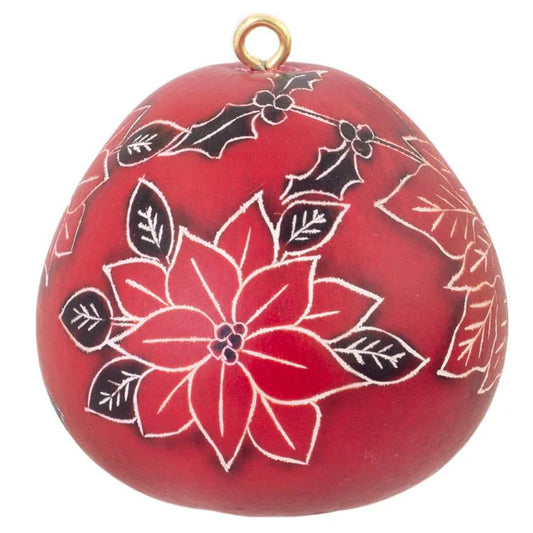 Mini décoration en gourde pour sapin de Noël | Poinsettia