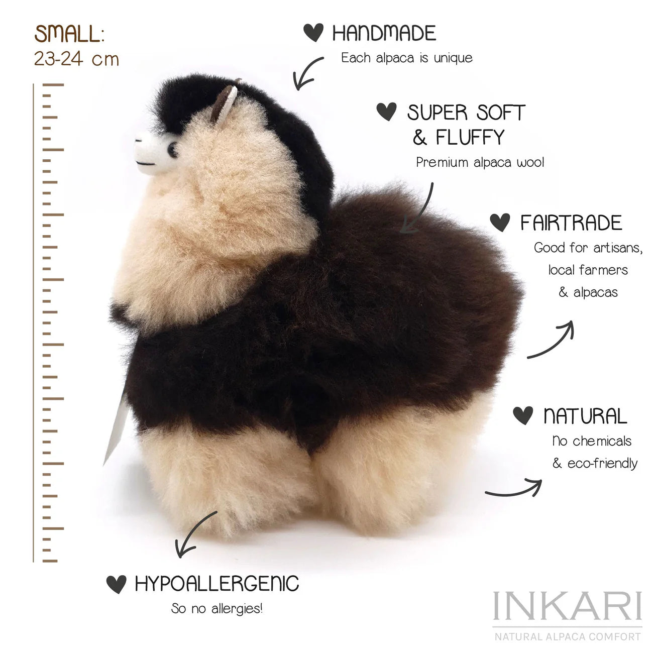 Alpaca Stuffed Animal | INKARI Natural- Espresso