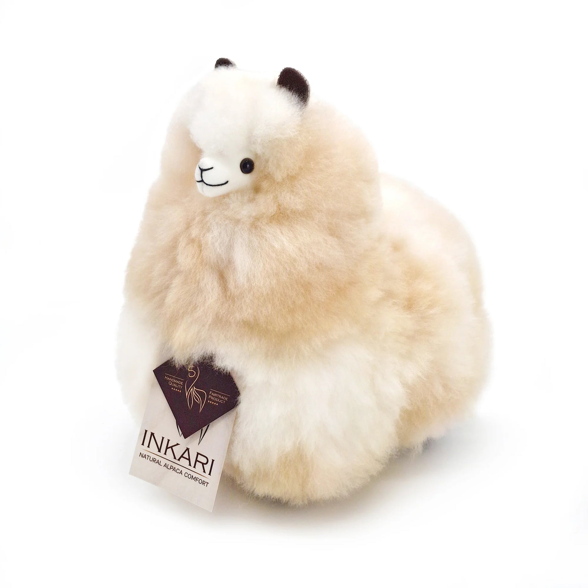 Sahara INKARI Natural alpaca stuffed animal — handmade alpaca wool plush from Peru, hypoallergenic and cruelty-free