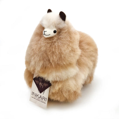 Sandstone INKARI Natural alpaca stuffed animal — handmade alpaca wool plush from Peru, hypoallergenic and cruelty-free