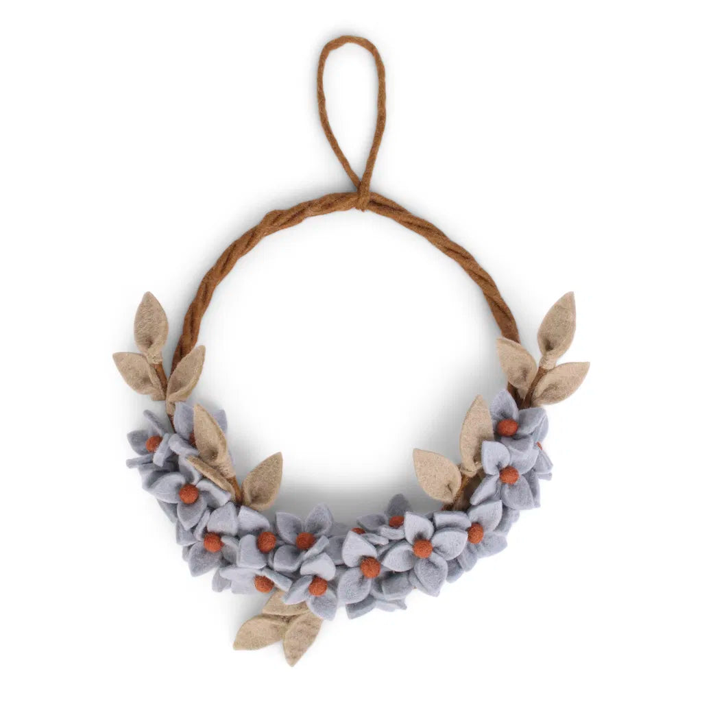 Felt Wool Wreath | Gry & Sif - Dusty Blue Wreath