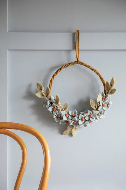 Felt Wool Wreath | Gry & Sif - Dusty Blue Wreath
