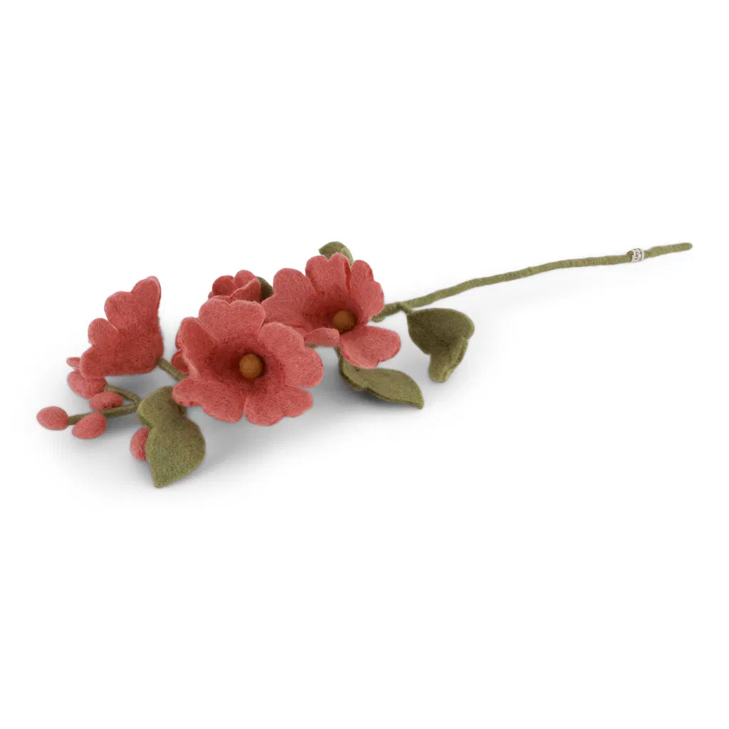 Felt Wool Flower | Gry & Sif - Hollyhock Dusty Red