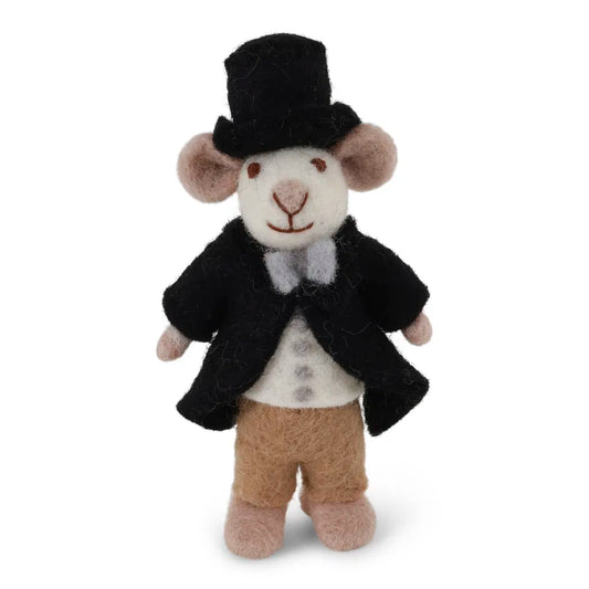 Vilten wollen muis | Gry & Sif - Kleine witte bruidegomsmuis