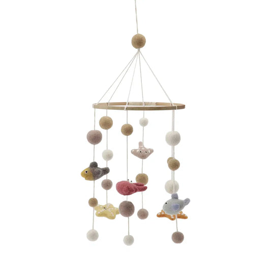 Móvil de lana afieltrada | Gry & Sif - Móvil de animales marinos