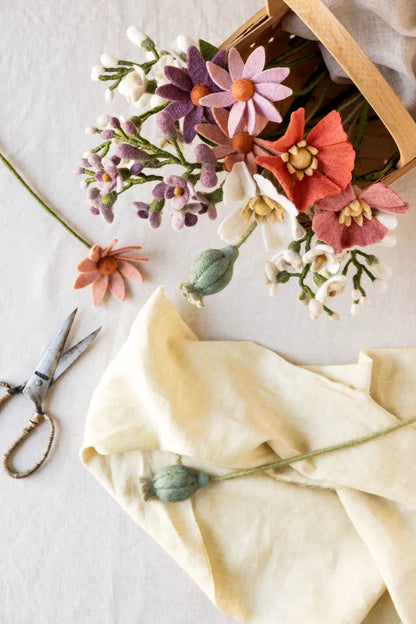 Felt Wool Flower | Gry & Sif - Poppy Flower Coral