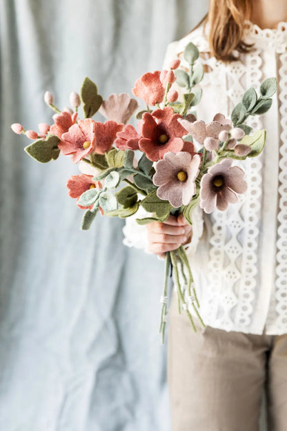 Felt Wool Flower | Gry & Sif - Hollyhock Light Pink