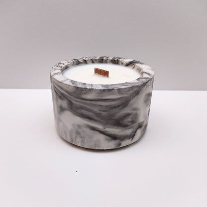 Soya Candle in Handmade Concrete Holder - Round | Aurora4UA 🇺🇦