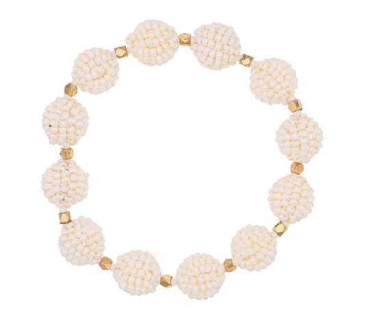 Handmade Luxe Globe Bracelet Cream by Aid Through Trade