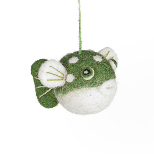 Handmade Felt Puffer Fish Sealife Hanging Decoration
