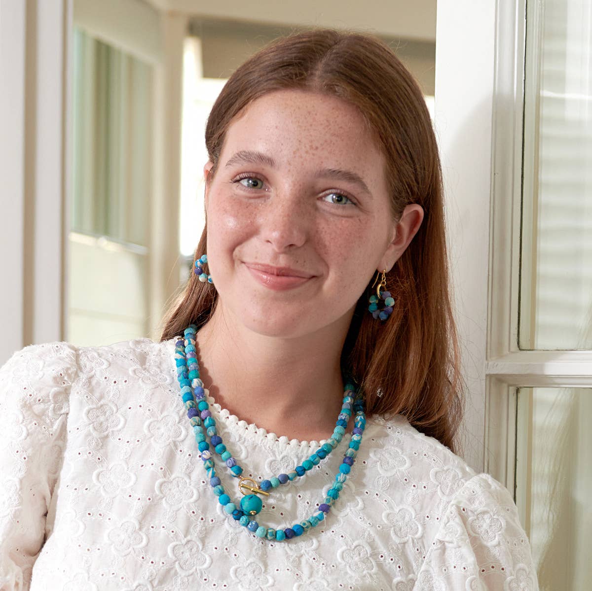 Aretes orbitales Kantha en azul