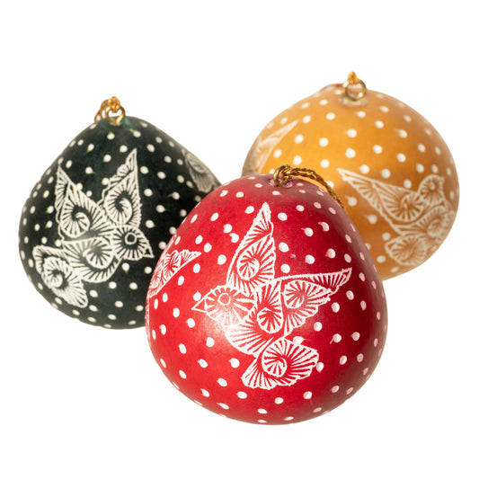 Adorno de calabaza | Palomas - Artesanía original