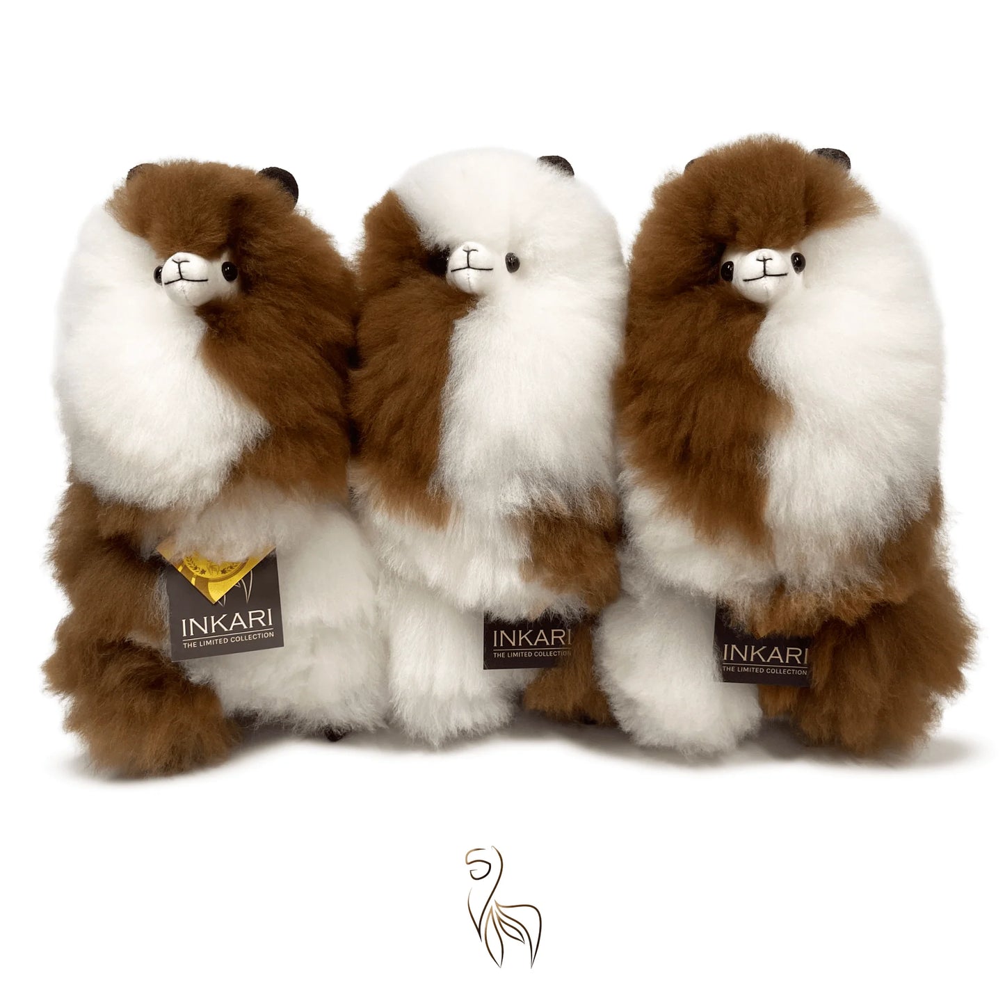 Maple Syrup INKARI Limited Edition alpaca stuffed animal — side view showing fluffy mane and natural wool detail