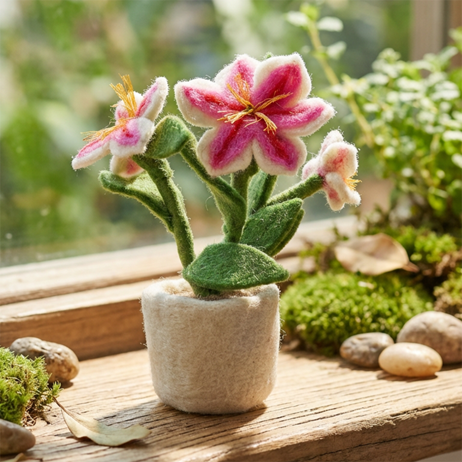 Vaso de Lírios Sumptuosos em Feltro — Decoração para o Dia da Mãe | Felt So Good