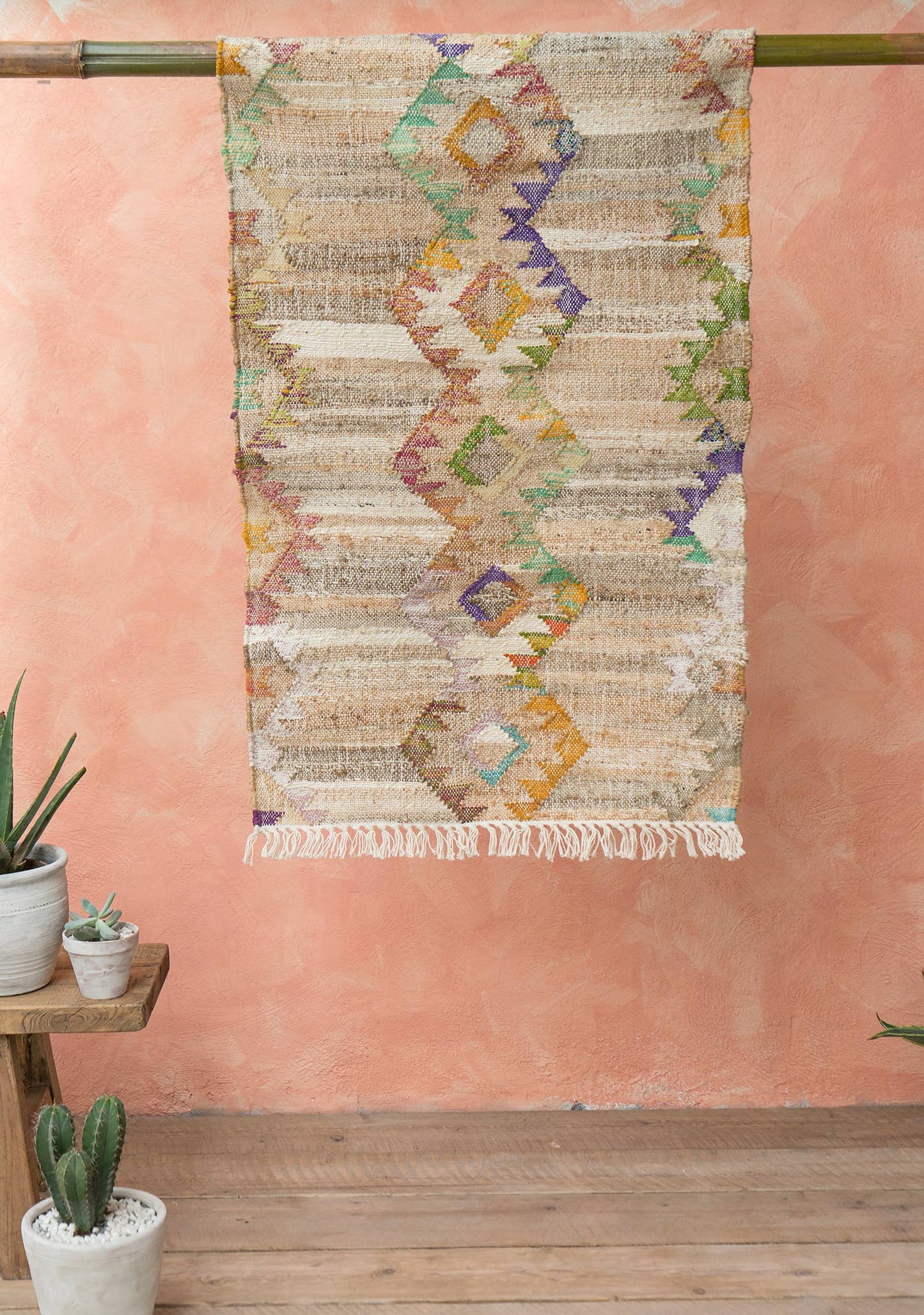 Tappeto Kilim Harini in Cotone/Canapa, 75 X 135Cm