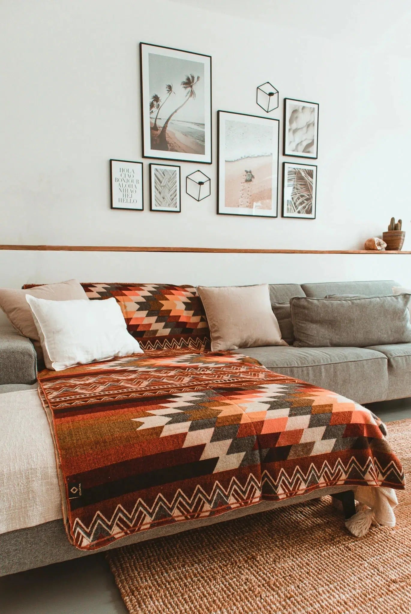 Alpaca Native Blanket | EcuaFina - Antisana Orange-EcuaFina-RAUHA Crafts