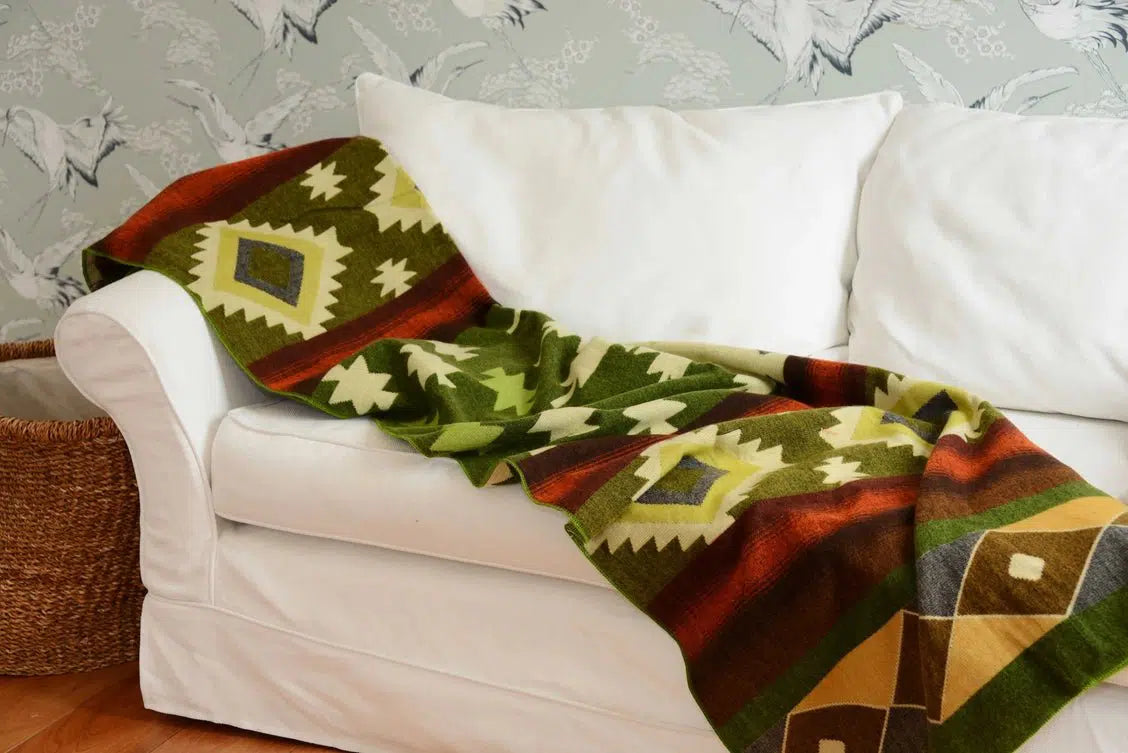 Alpaca Native Blanket | EcuaFina - Quilotoa Green-EcuaFina-RAUHA Crafts