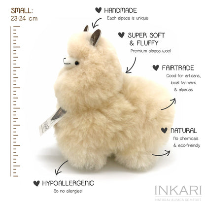 Alpaca Stuffed Animal - Small (23 cm) | INKARI Natural - Blond-INKARI-RAUHA Crafts