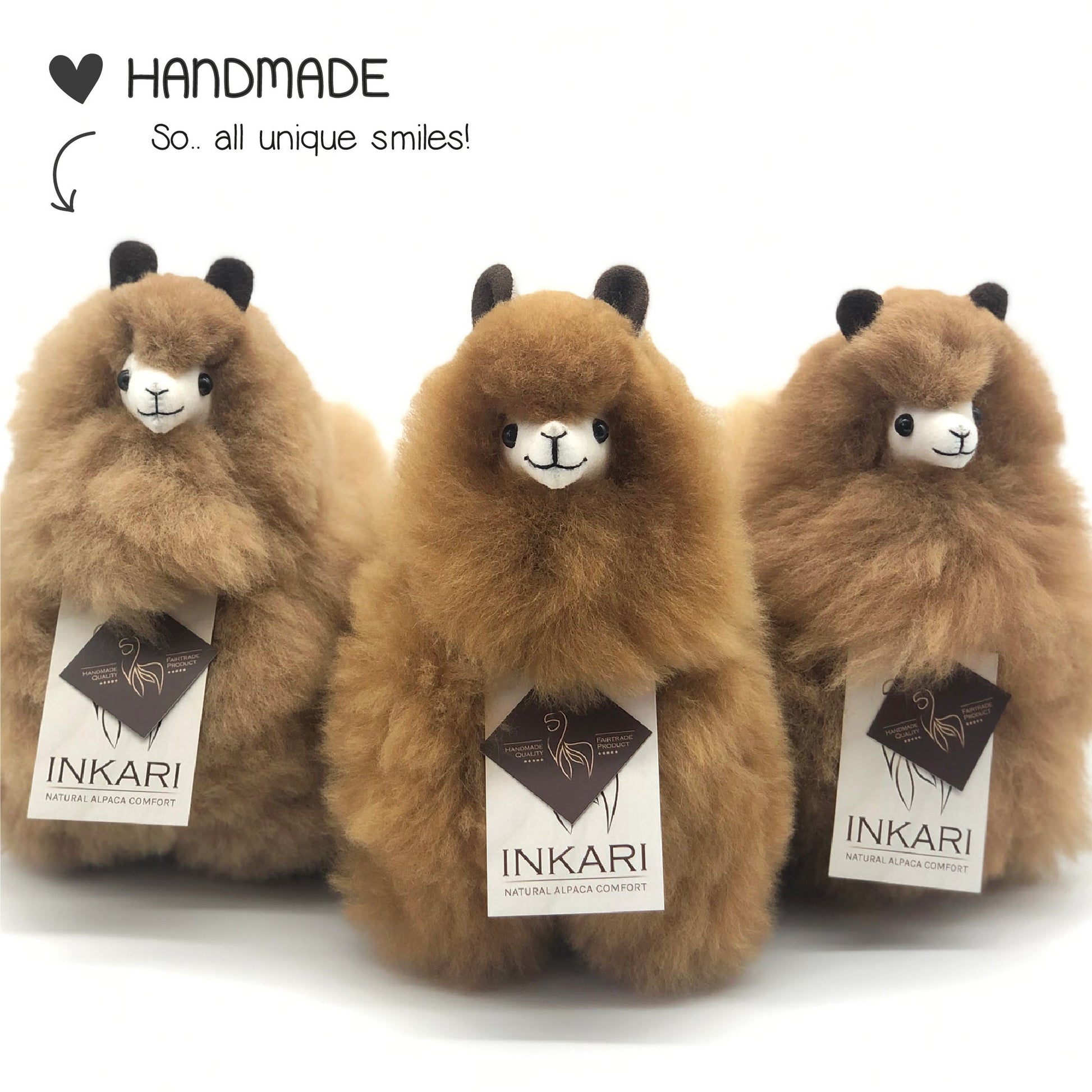 Alpaca Stuffed Animal - Small (23 cm) | INKARI Natural - Hazelnut-INKARI-RAUHA Crafts