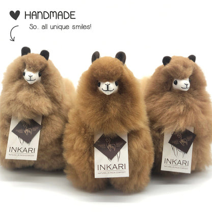 Alpaca Stuffed Animal - Small (23 cm) | INKARI Natural - Hazelnut-INKARI-RAUHA Crafts