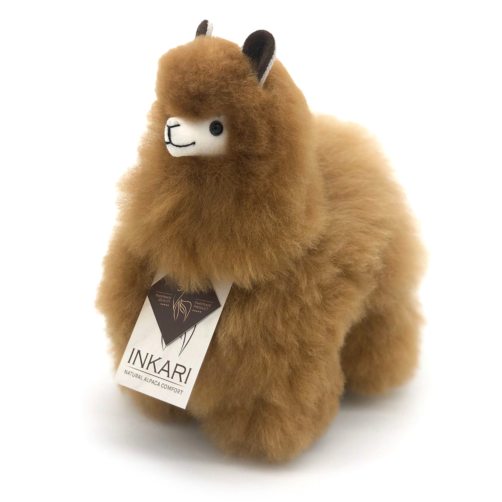 Alpaca Stuffed Animal - Small (23 cm) | INKARI Natural - Hazelnut-INKARI-RAUHA Crafts