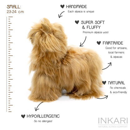 Alpaca Stuffed Animal - Small (23 cm) | INKARI Suri Naturals - Gold-INKARI-RAUHA Crafts