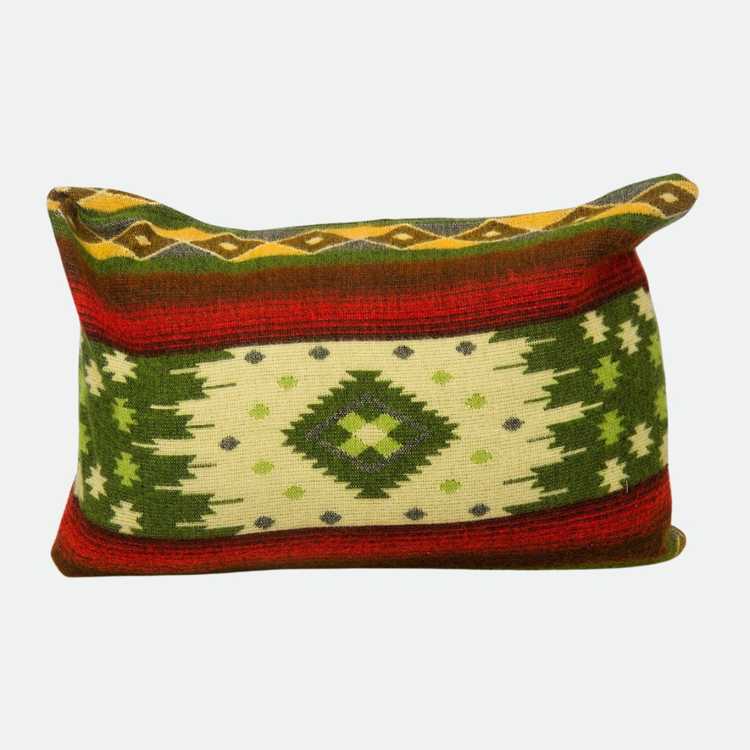 Alpaca Native Throw Pillow (including duck feather inner cushion) | EcuaFina - Quilotoa Green