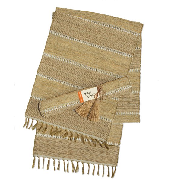 Beige Stripes Vetiver runner-Balizen-RAUHA Crafts