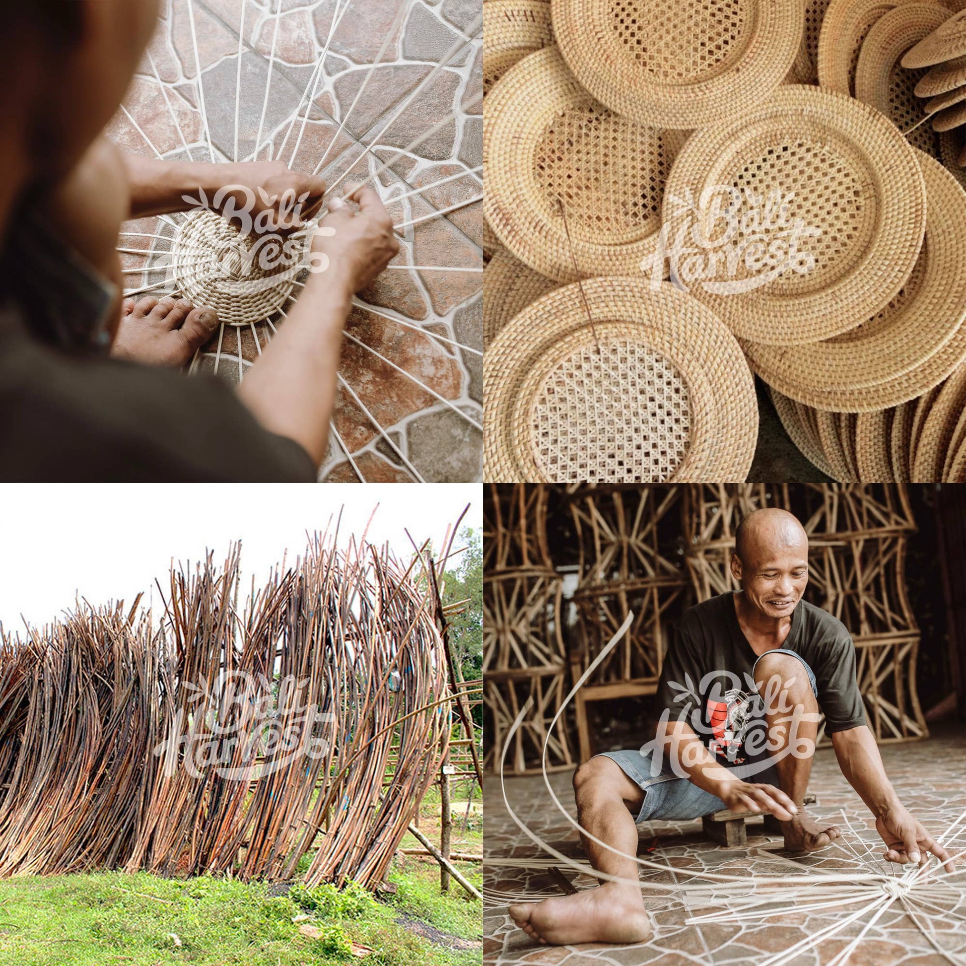 Brown Rattan Charger Plate - Woven Wicker Straw Placemat-Bali Harvest-RAUHA Crafts