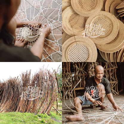 Brown Rattan Charger Plate - Woven Wicker Straw Placemat-Bali Harvest-RAUHA Crafts