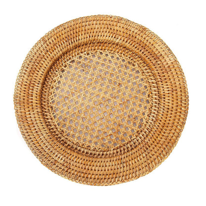 Brown Rattan Charger Plate - Woven Wicker Straw Placemat-Bali Harvest-RAUHA Crafts