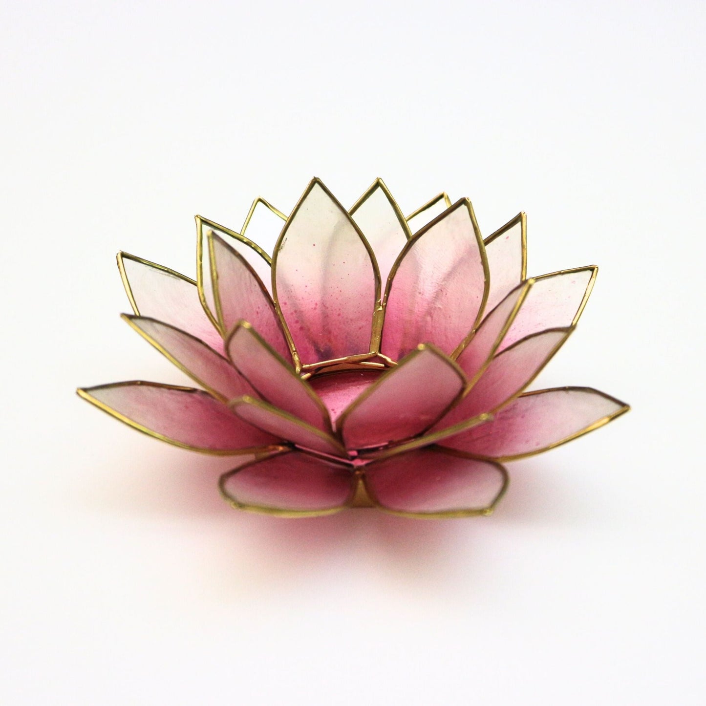 Capiz Tealight Candle Holder | Lotus - Pink/Natural-RAUHA Crafts-RAUHA Crafts