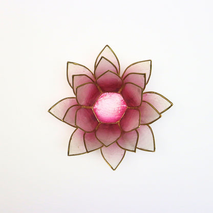 Capiz Tealight Candle Holder | Lotus - Pink/Natural-RAUHA Crafts-RAUHA Crafts