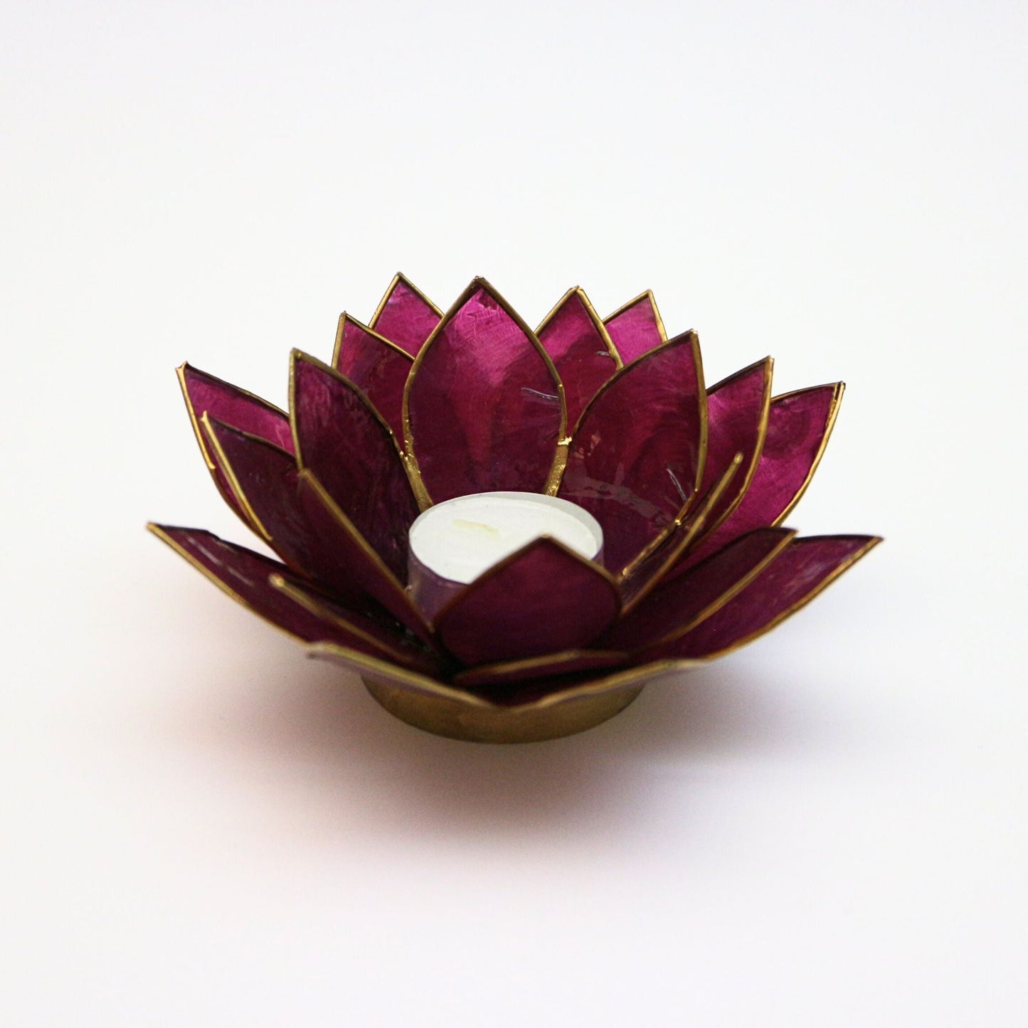 Capiz Tealight Candle Holder | Lotus - Purple-RAUHA Crafts-RAUHA Crafts