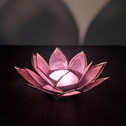 Capiz Tealight Candle Holder | Louts - Pink-RAUHA Crafts-RAUHA Crafts