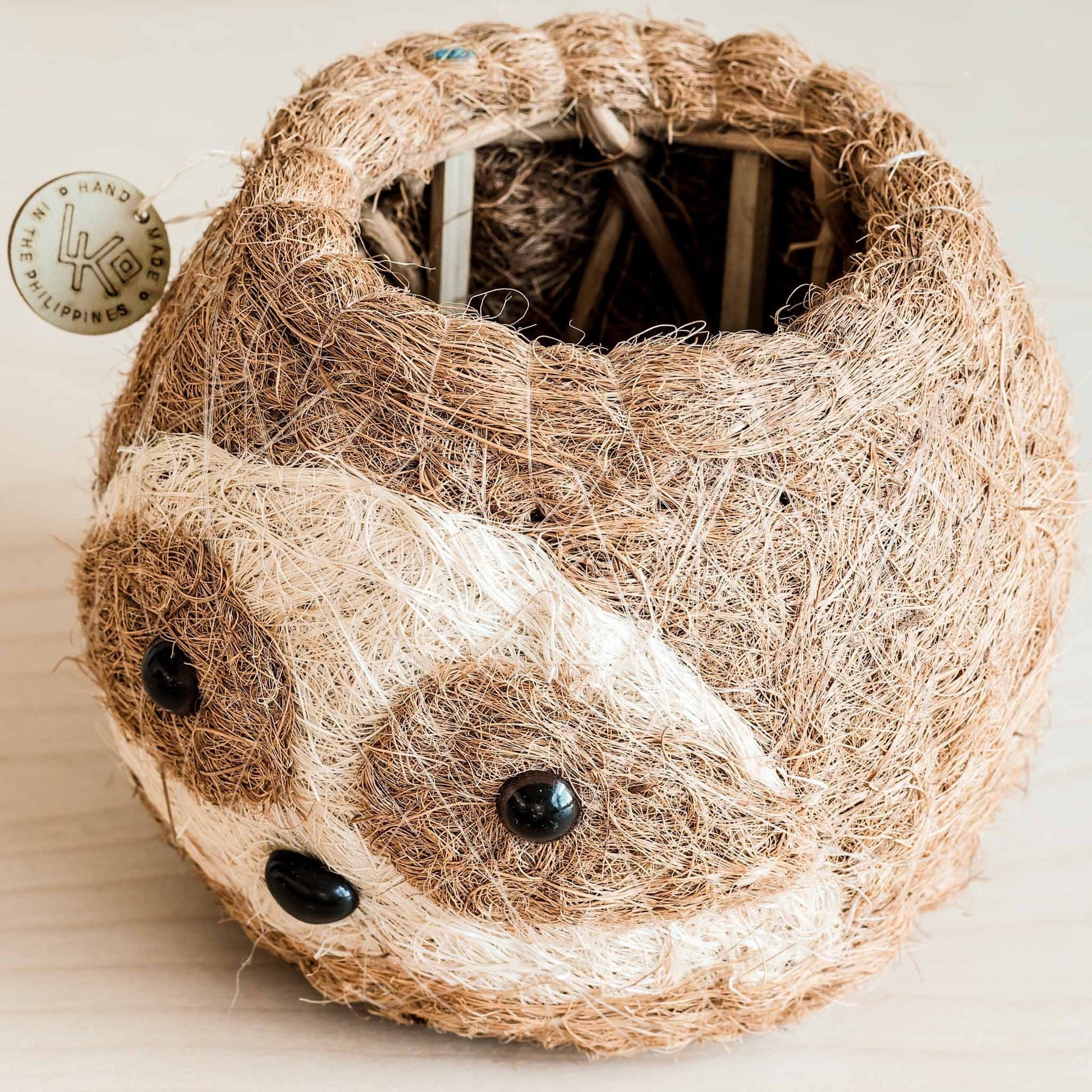 Coco Coir Animal Head Planter | Two-tone Sloth-LIKHÂ-RAUHA Crafts