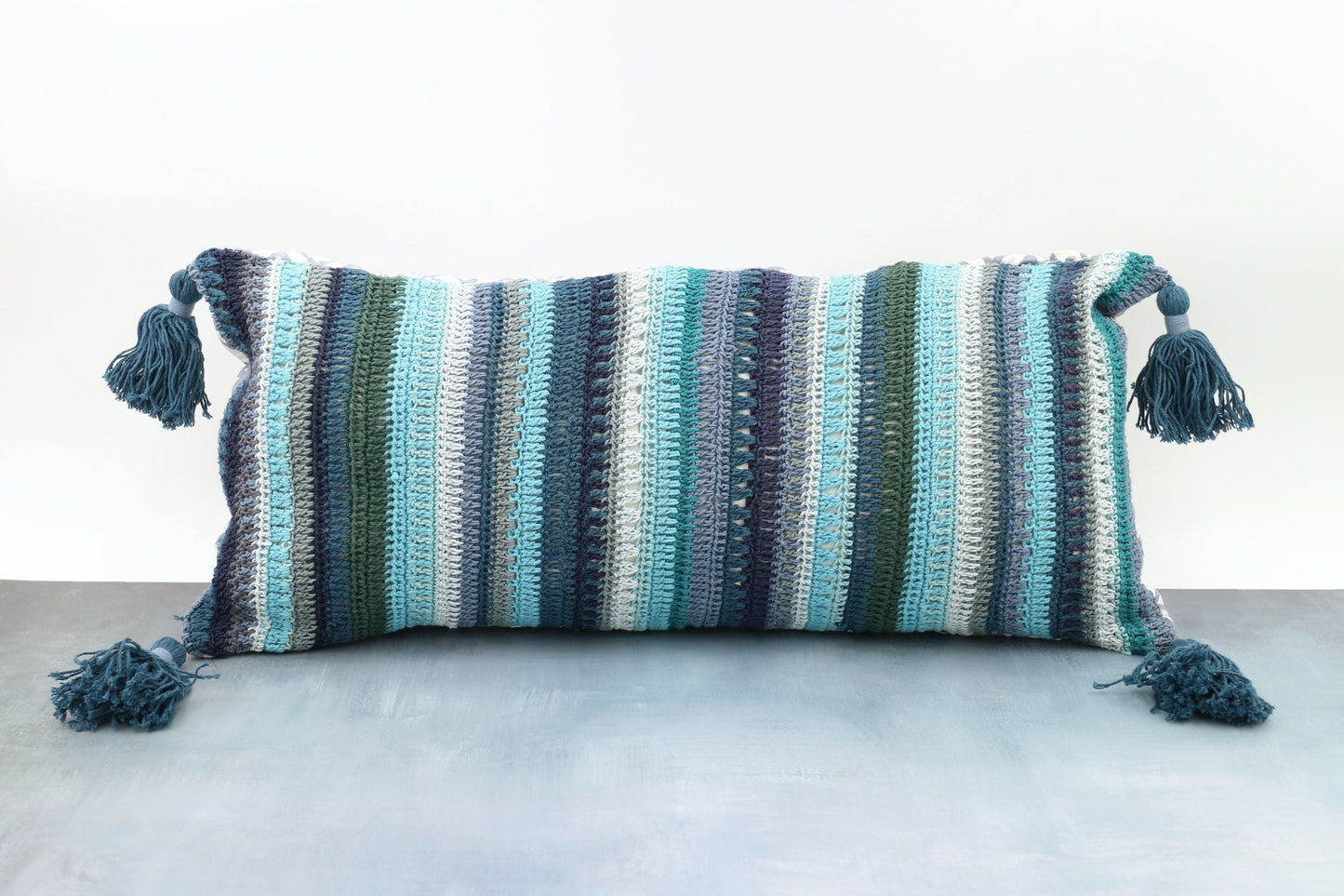 Confetti Stripe Crochet Cushion Covers: Cool-Balizen-RAUHA Crafts