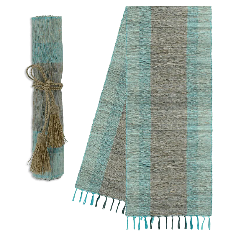 Cool Grey Stripes Vetiver Runner-Balizen-RAUHA Crafts