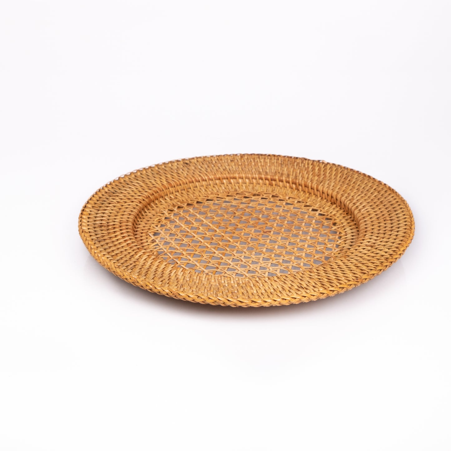 Brown Rattan Charger Plate - Woven Wicker Straw Placemat