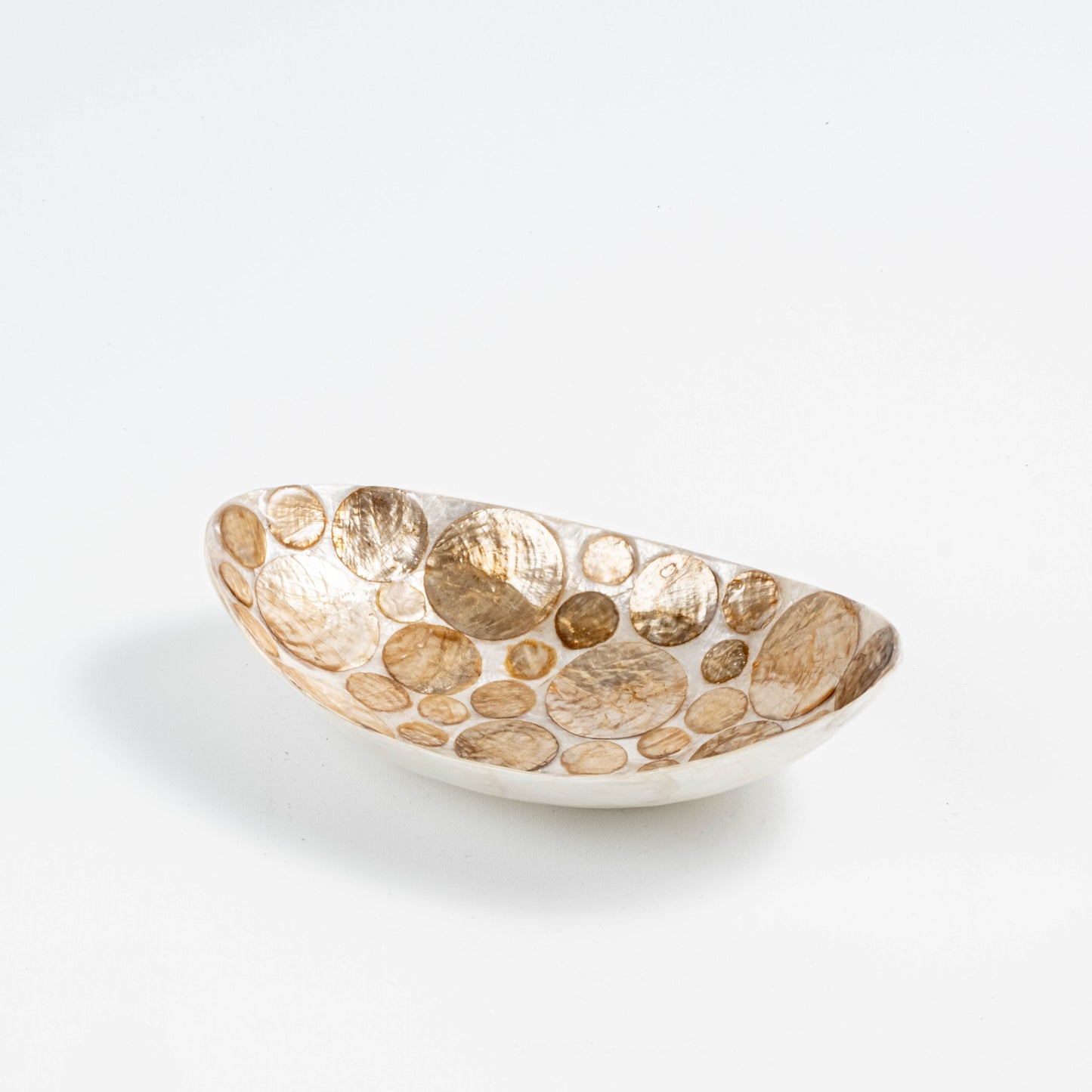 Decorative Oval Bowl - Dotes Capiz-RAUHA Crafts-RAUHA Crafts