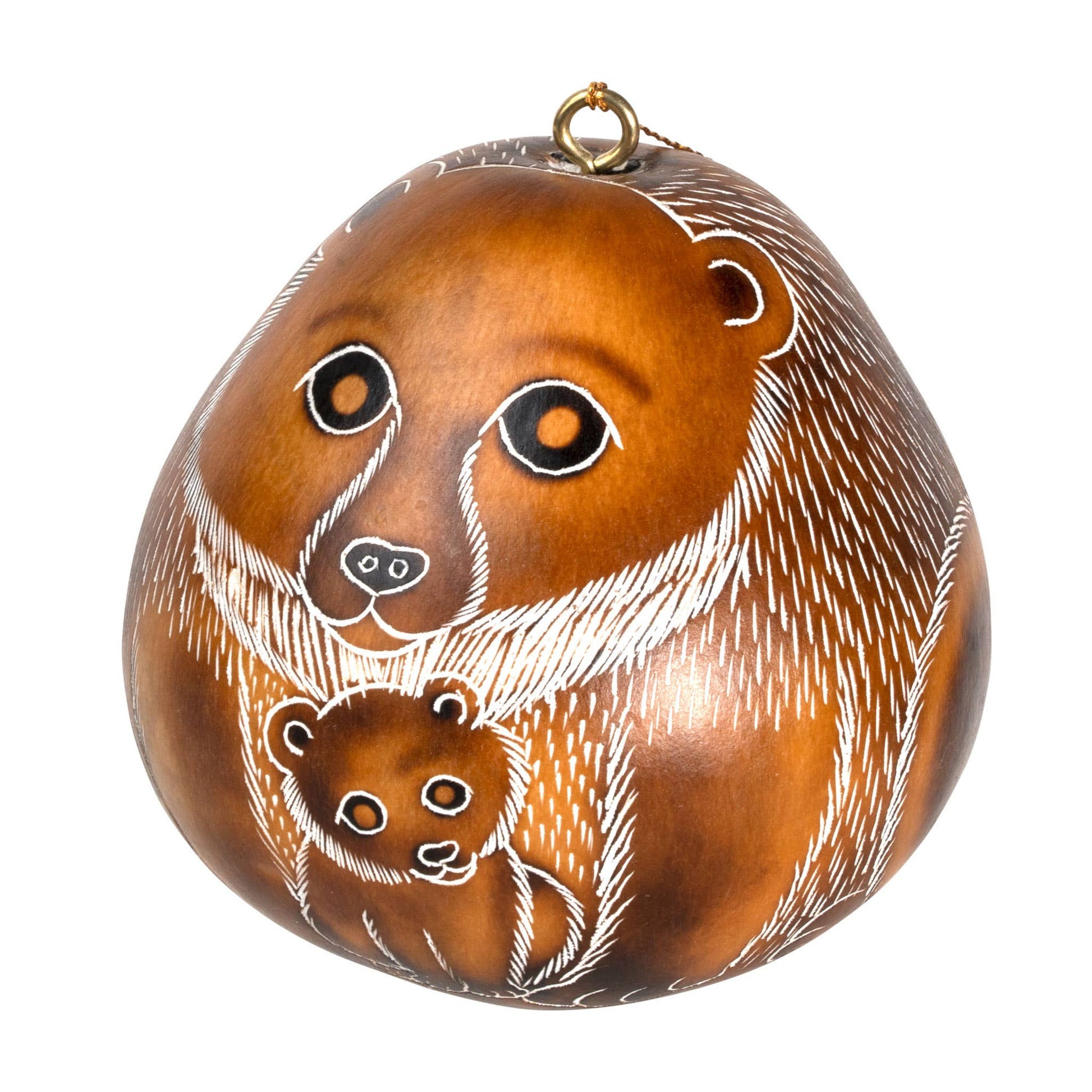 Gourd Ornament | Bear Mom & Cub-Lucuma Designs-RAUHA Crafts