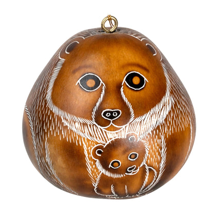 Gourd Ornament | Bear Mom & Cub-Lucuma Designs-RAUHA Crafts