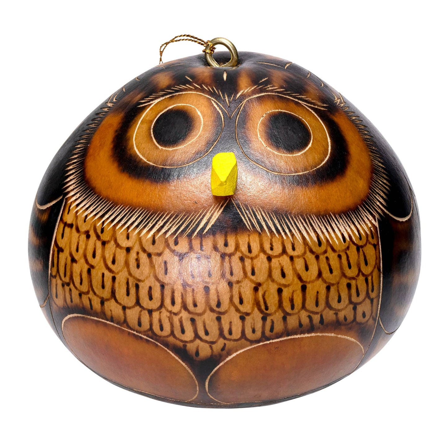 Gourd Ornament | Owl Gourd Ornament-Lucuma Designs-RAUHA Crafts