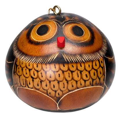 Gourd Ornament | Owl Gourd Ornament-Lucuma Designs-RAUHA Crafts