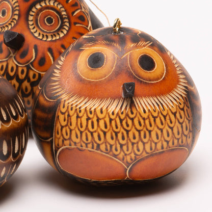 Gourd Ornament | Owl Gourd Ornament-Lucuma Designs-RAUHA Crafts