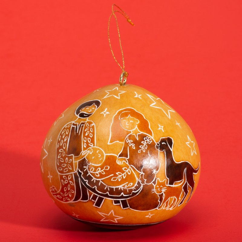 Gourd Ornament | Peace Nativity-Lucuma Designs-RAUHA Crafts