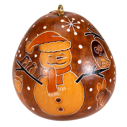 Gourd Ornament | Snowman in the Woods-Lucuma Designs-RAUHA Crafts